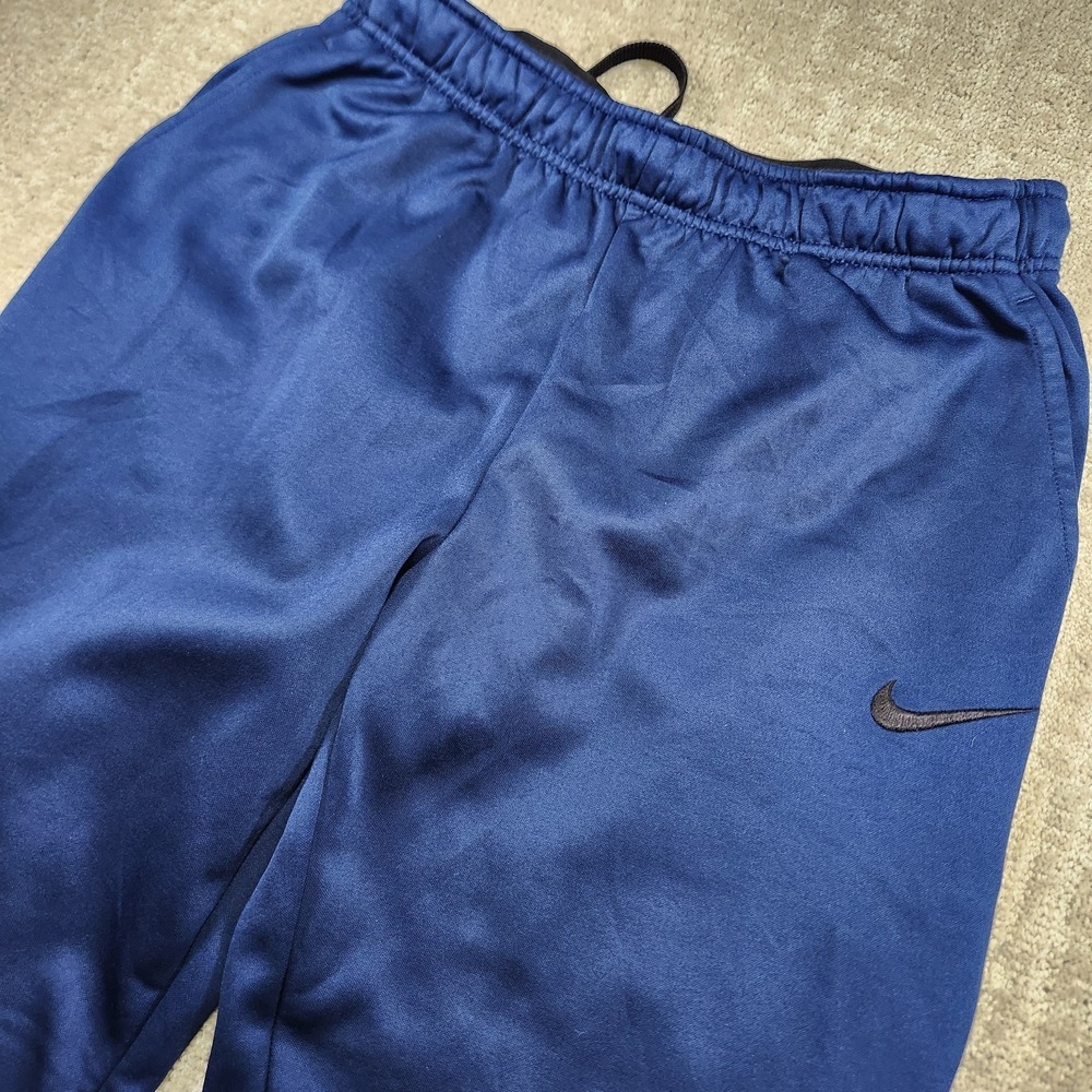 Nike Sweatpants Men Large Training Blue Athleisure Therma Fleece Dri Fit